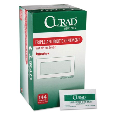 Curad Triple Antibiotic Ointment, 0.9 g Foil Packet, PK144 CUR001209